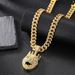 Cool Trendy Person With Full Diamond Lion Head Necklace Pendant, Domineering And Exaggerated Alloy Crown Pendant_ipsvogv.com