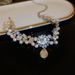 Baroque Pearl Necklace Women' Exaggerated Heavy Duty Zircon Evening Dre Birthday Bridal Sweater Neck Chain_ipsvogv.com