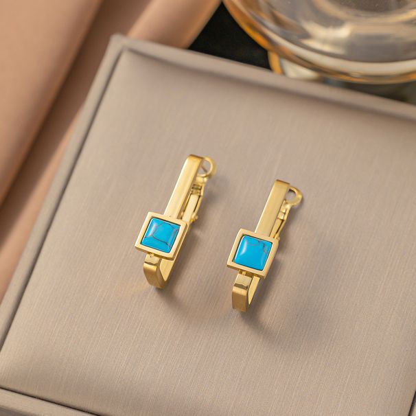 Fashionable Gold, Simple And Luxurious Temperament, Droplet Shaped Geometric Rectangle, Gold-plated Titanium Steel Pearl_ipsvogv.com