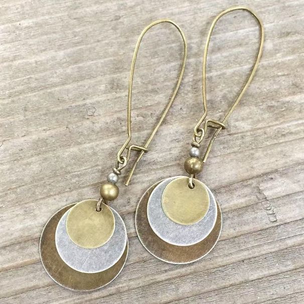 Sanjie Bohemian Ethnic Style Accessories New Vintage Bronze Circle Multi Layer And Earrings_ipsvogv.com
