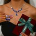 Women’s Jewelry Set Fashion Fashion Jewelry Teardrop Shaped Necklace Geometric Temperament Luxury Banquet Zircon Necklace Earrings_ipsvogv.com