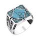 silver Simple And Fashionable Turquoise Men's Ring_ipsvogv.com