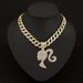 Fashionable New Product, Personalized Girl, High Ponytail Avatar, Alloy Full Diamond Pendant, Trendy And Niche Design_ipsvogv.com