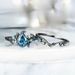 Sanjie Blue Topaz Natural Ring Fashion Inlaid Water Drop Jewelry_ipsvogv.com