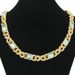 Personalized rectangular colored rhinestone 8-shaped splicing Cuban necklace hip-hop cool short collarbone chain_ipsvogv.com