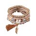Bohemian Ethnic Style Multi-layer Beaded Jewelry Trend Four Piece Set Tassel Leaf Bracelet_ipsvogv.com