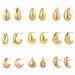 Teardrop shaped earrings personality beans heavy metal trend texture earrings copper plated K real gold color preservation_ipsvogv.com