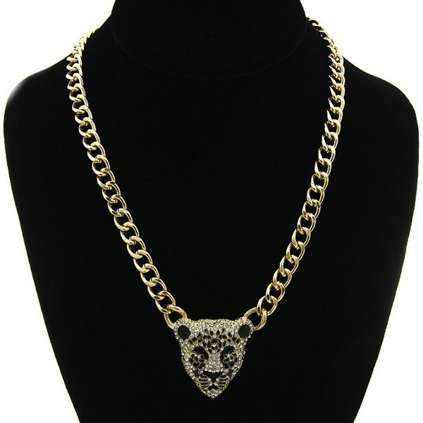 Long style fashionable temperament leopard head trendy brand necklace, sweater chain, high-quality alloy_ipsvogv.com