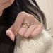 Light Luxury Pearl Cat Eye Stone Star Double Layered Open For Women, Niche Fashion, Versatile, High-end Feeling, Ring,_ipsvogv.com