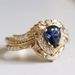 Sanjie Flower Wedding Ring Women's Fashion Crown Jewelry With Blue Water Drop Zircon Set_ipsvogv.com