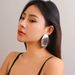 Jewelry Personality, Large Glossy Surface, Exaggerated Earing Ear Accessories, Fashionable Metal Heavy-duty Geometric_ipsvogv.com