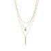 Fashionable And Personalized Gold Round Rectangular Pendant With A 3-piece Set Of Necklace Accessories_ipsvogv.com