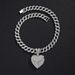 New Product Full Diamond Love Alloy Pendant Hip Hop Fashion Cuban Chain Trendy Men's Necklace_ipsvogv.com