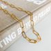 Women's Jewelry Punk Hip Hop Paper Clip Chain Necklace Jewelry Vacuum Electroplated K Gold Stainless Steel Collar Ladies_ipsvogv.com