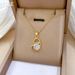 】 Love 【 Thread Empty Zircon Light Luxury Charm Gorgeous Full Diamond Necklace Women's Versatile Clavicle Titanium Steel 【 】_ipsvogv.com