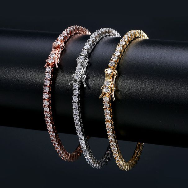 Chain Hip-Hop Trendy Men's Micro Paved Full Zircon 3mm Tennis Bracelet_ipsvogv.com