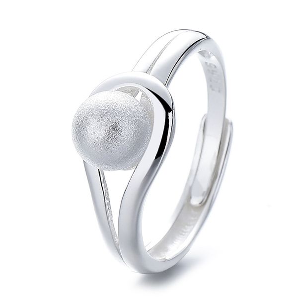 Yun Chaoxuan S Pure Silver Brushe Roun Ball Korean Version East Gate Light Luxury Ajustable Inex Finger Ring_ipsvogv.com