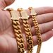 6mm-14mm New Gold Cuban Stainless Titanium Steel Men's Encrypted Chain Necklace With Zircon Buckle Collar_ipsvogv.com