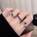 Blue Zircon Fish Tail Full Diamond Opening Ring, Niche Design, Light Luxury, High-end Feeling, Personalized French Ins_ipsvogv.com