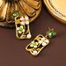 New Chinese flower oil painting series enamel colored women's ethnic style earrings, summer high-end feeling_ipsvogv.com