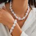 Baroque Pearl Bead Collarbone Women's French OT Buckle Heart Pendant Necklace_ipsvogv.com