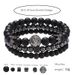 Jewelry Fashion Retro Black Frosted Bracelet Zircon Crown Diamond Ball Dice Lion Head Bead Bracelet Set_ipsvogv.com