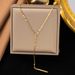 Simple Stainless Steel Women's Cross White Zircon Necklace Gold Personalized Tassel Collarbone Chain Y-shaped Summer_ipsvogv.com