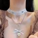 Lace Heart Cross Multi-layer Necklace Choker Accessories Women Clavicle Chain Light Luxury Niche High-end Feel_ipsvogv.com