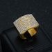 New 316 Stainless Steel/Titanium Steel Gold-Plated Full Diamond Cross Hip-Hop Men's Ring_ipsvogv.com