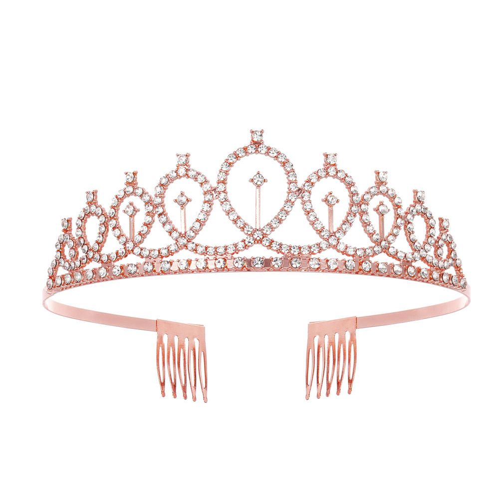 Crystal Diamond Bridal Wedding Hair Crown Birthday Headdress Hair Accessories Ball Crown Car Show Performance Headband_ipsvogv.com