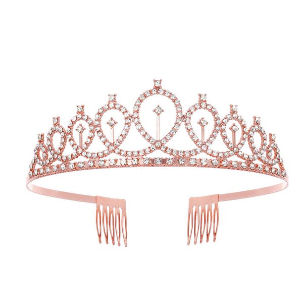 Crystal Diamond Bridal Wedding Hair Crown Birthday Headdress Hair Accessories Ball Crown Car Show Performance Headband_ipsvogv.com