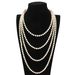 Classic Multi Color Pearl Knotted Necklace Korean Sweater Chain Fashion Accessories_ipsvogv.com