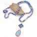 Bohemian Style 8mm Green Turquoise Rain Colored Stone Natural Stone Sweater Chain Necklace Handmade_ipsvogv.com