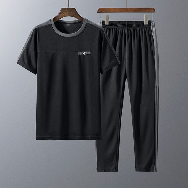 Men's Clothing Middle aged and elderly sports suits men's summer casual suits men's dad's summer short sleeved trousers factory direct sales_ipsvogv.com