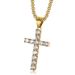 Hip Hop Titanium Steel Color Retention Vacuum Gold Plated Inlaid Zircon Cross Pendant Necklace 049_ipsvogv.com