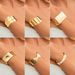 irregular Smooth Metal Wide Bracelet Bracelet Fashionable Personality C Shaped Texture Open Hand Jewelry_ipsvogv.com