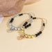 Simple Big Round Bead Heart Necklace Stitching Color Love Heart Necklace Jewelry_ipsvogv.com