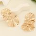 Exaggerated Metal Fashion Personality Geometric Triple Lotus Leaf Light Luxury Simple Elegant Versatile Earrings_ipsvogv.com