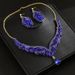 Pinduoduo Exaggerated Necklace Set Luxurious Crystal Jewelry Party Dress Accessories_ipsvogv.com
