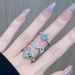 Zircon Super Open Flash Diamond Set Ring Color Dopamine Women's Light Luxury Niche Design Sense High End Fashion_ipsvogv.com