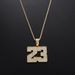 Hip Hop New Digital 23 Alloy Full Diamond Pendant Fashion Fried Dough Twists Chain Personality Men's Necklace Jewelry_ipsvogv.com