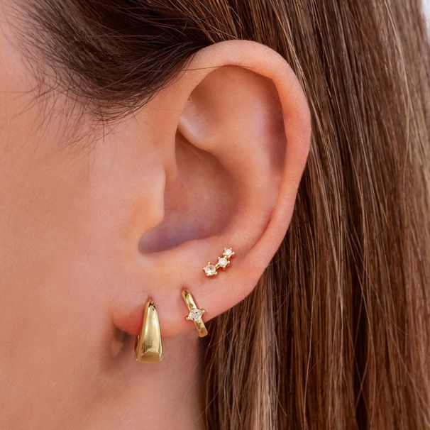 Women’s Jewelry Set Fashion Hot Sale Real Gold Brass Electroplating Personality Exaggerated Style Wide Teardrop Shaped Earrings Three Piece Set_ipsvogv.com