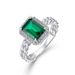 Geometric Cultivated Emerald Light Luxury Ring Female S925 Full Inlaid Colored Gem Twist Finger Ring Retro_ipsvogv.com