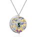 Italian Craft Abstract Pattern Vintage Jewelry Designer Necklace S925 Silver Inlaid Colored Gemstone Necklace Pendant_ipsvogv.com