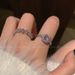 Pink Ring~Zircon Sparkling Inlaid High Super End Feeling Light Luxury Open Mouth Finger With Diamond Arrangement And_ipsvogv.com