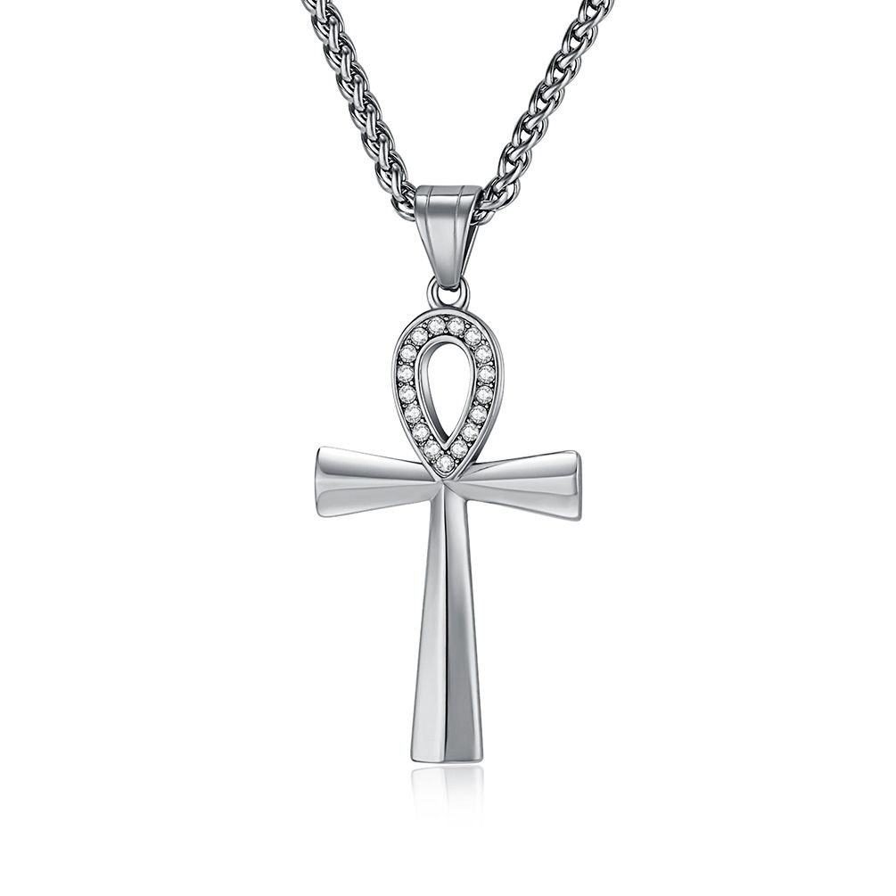 Jewelry stainless steel ankh cross necklace men's titanium steel pendant accessories jewelry_ipsvogv.com