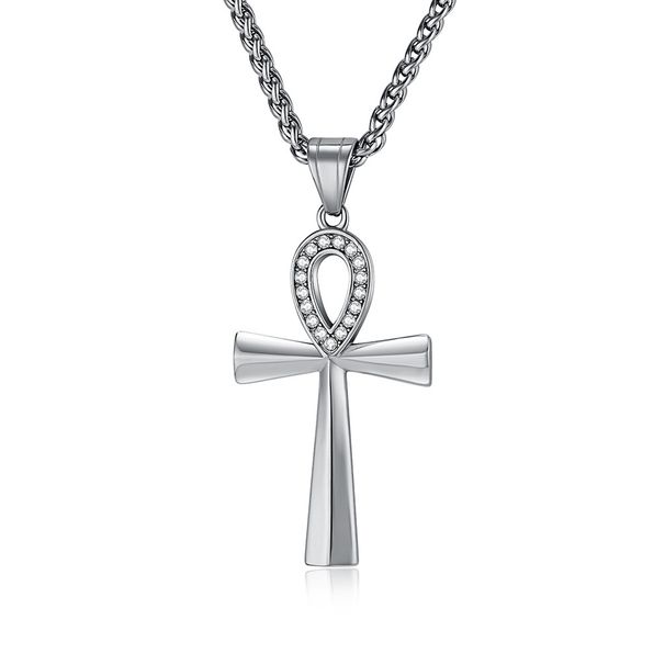 Jewelry stainless steel ankh cross necklace men's titanium steel pendant accessories jewelry_ipsvogv.com