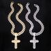 Unisex New Hot Selling Alloy Full Diamond Bundled Cross Pendant Fashion Trend Rap Men's Hip Hop Cuban Necklace_ipsvogv.com