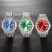 Hot Sales Iced Out Popular Set Watch+Bracelet+Necklace With Gift Box Cuban Chain Cross Pendent Jewelry HipHop Style For Men Women_ipsvogv.com