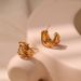 French irregular earrings silver needle hypoallergenic personality C shaped trendy earrings geometric line design K gold plated_ipsvogv.com